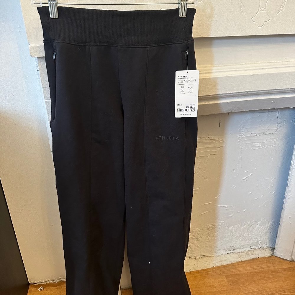 Athleta Retroplush Logo Straight Leg Sweatpants